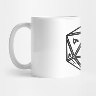 Transparent D20 Dice (Black Outline) Full Size Mug